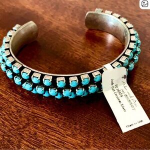 Alex and Ani NWT JUDY CUFF RARE Turquoise Bead Silver Cuff